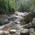 River through limestone cave