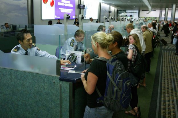 Image showing immigration counters at Auckland Airport